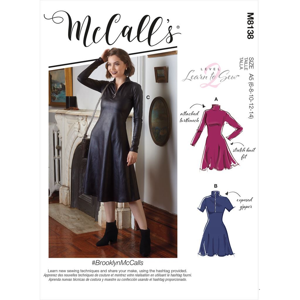 McCall's Pattern M8138 #BrooklynMcCalls Misses Dresses 8138 Image 1 From Patternsandplains.com