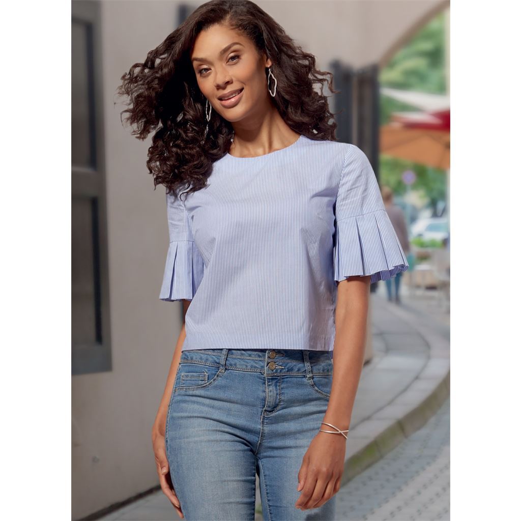 McCall's Pattern M8161 #JudithMcCalls Misses Tops With Trumpet Tulip Pleated Or Bubble Sleeves 8161 Image 2 From Patternsandplains.com