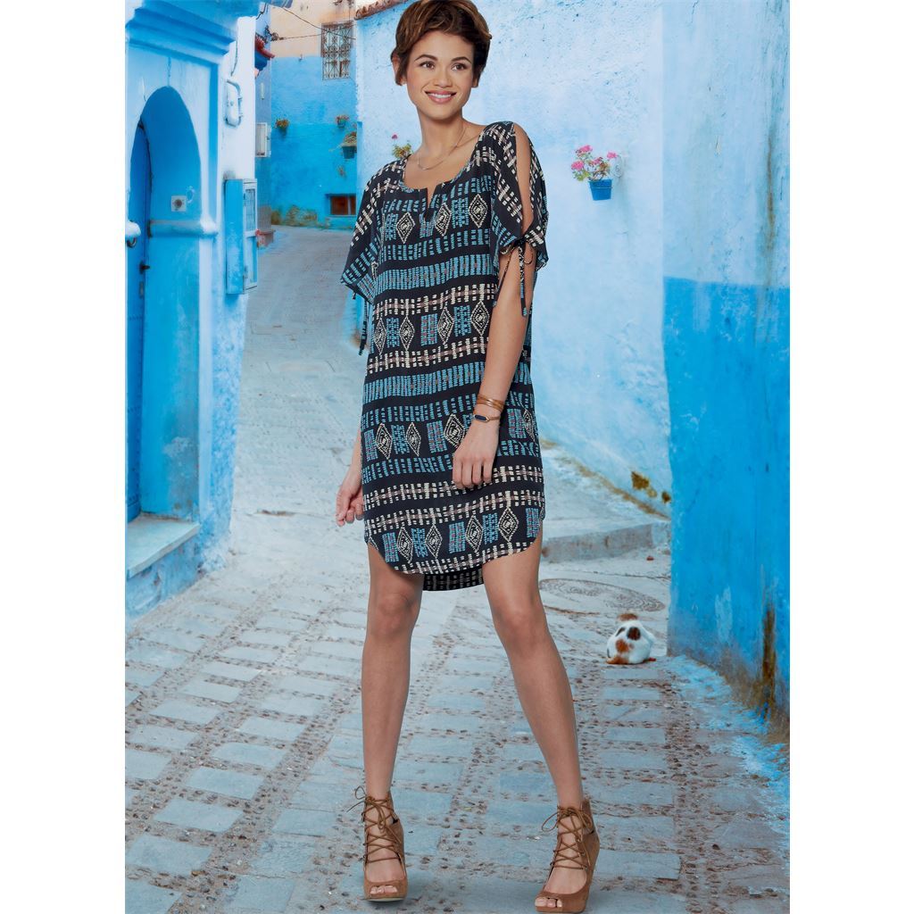 McCall's Pattern M8164 #RobinMcCalls Misses Pullover Dresses With Sleeve Ties Pocket Variations and Belt 8164 Image 5 From Patternsandplains.com