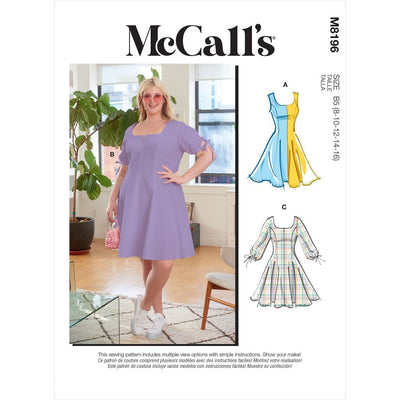 McCall's Pattern M8196 Misses and Womens Dresses 8196 Image 1 From Patternsandplains.com