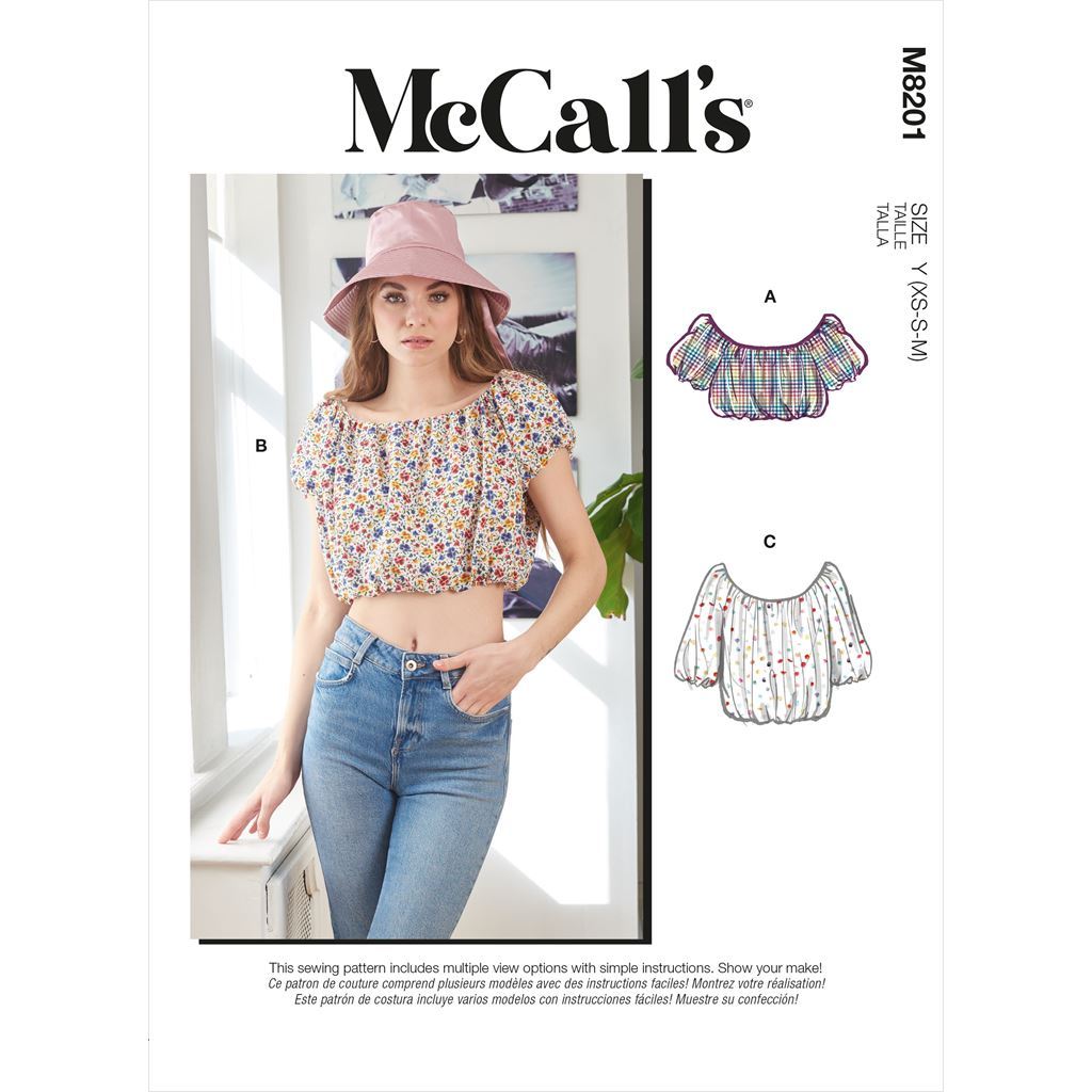 McCall's Pattern M8201 Misses Tops 8201 Image 1 From Patternsandplains.com