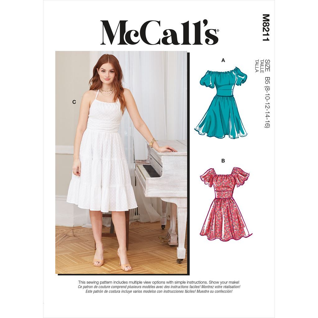 McCall's Pattern M8211 Misses and Womens Dresses 8211 Image 1 From Patternsandplains.com