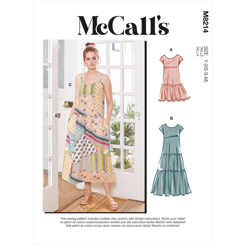 McCall's Pattern M8214 Misses Dresses and Mask 8214 Image 1 From Patternsandplains.com