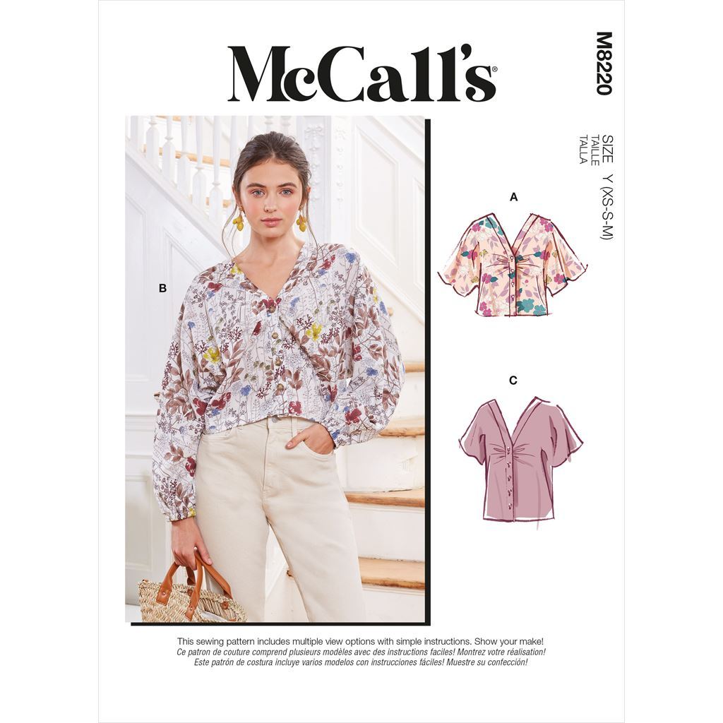 McCalls Sewing Pattern M8113 Misses' & Women's Tops With Cup Sizes