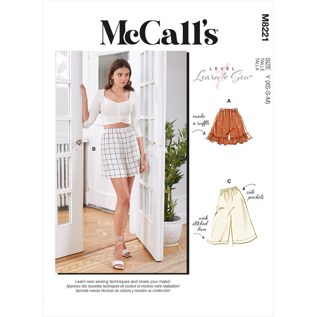 McCall's Pattern M8221 Misses Shorts 8221 Image 1 From Patternsandplains.com