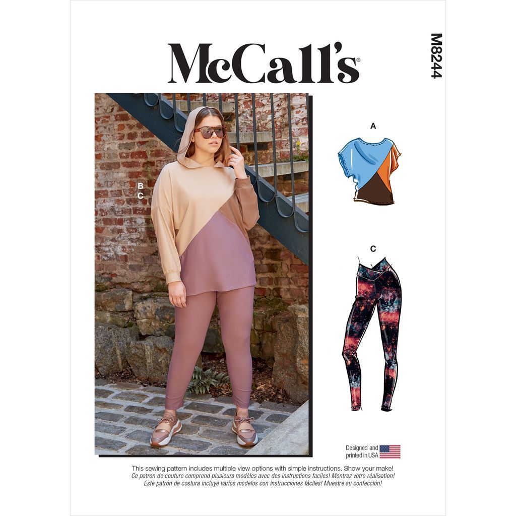 McCall's Pattern M8244 Misses and Womens Tops and Leggings 8244 Image 1 From Patternsandplains.com