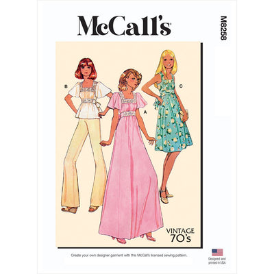McCall's Pattern M8258 Misses Dresses and Top 8258 Image 1 From Patternsandplains.com