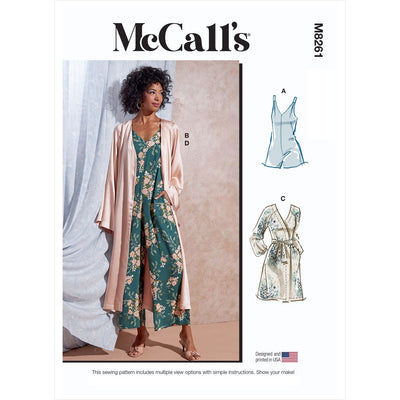 McCall's Pattern M8261 Misses Romper Jumpsuit Robe with Sash 8261 Image 1 From Patternsandplains.com