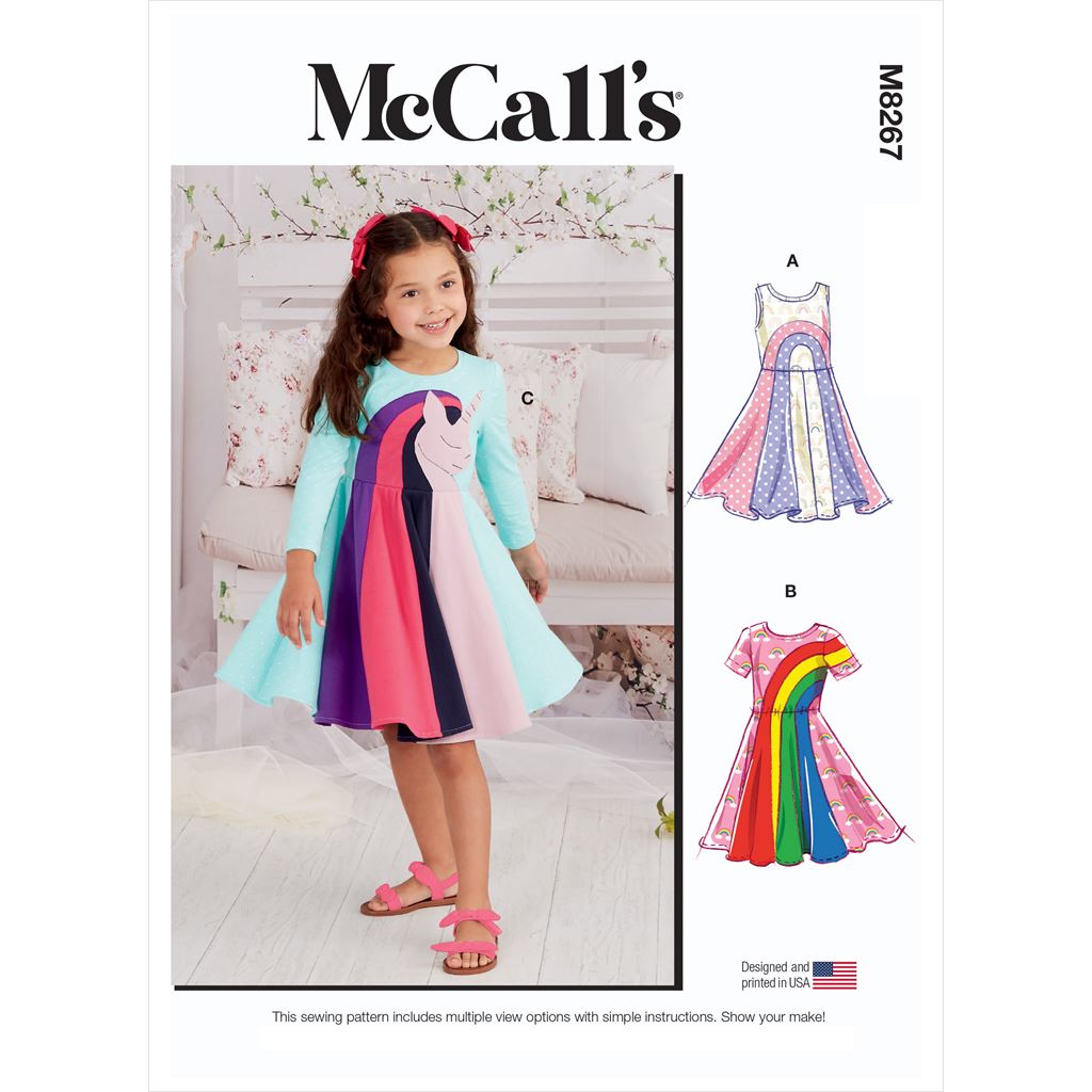 McCall's Pattern M8267 Childrens Knit Dresses 8267 Image 1 From Patternsandplains.com