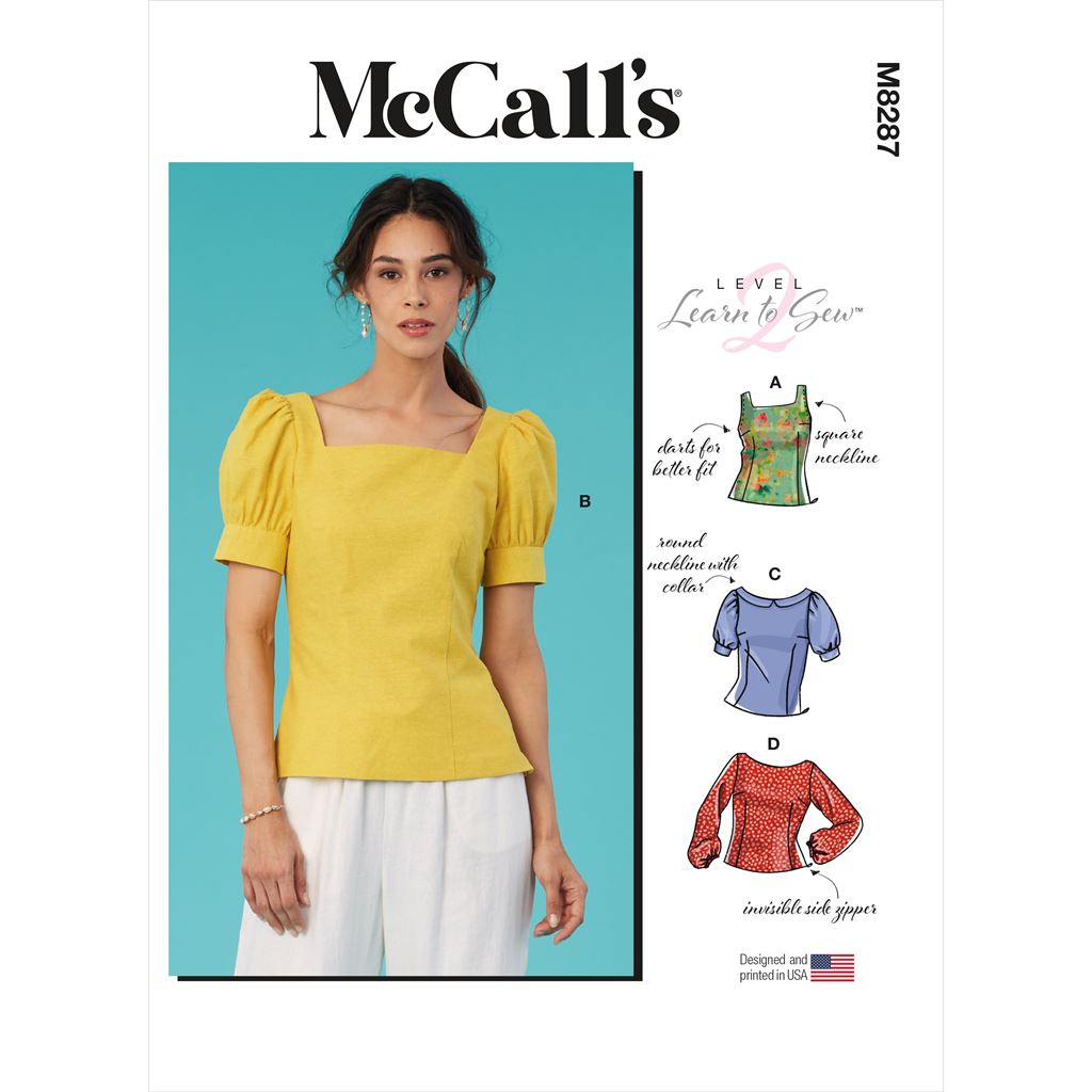 McCall's Pattern M8287 Misses Tops 8287 Image 1 From Patternsandplains.com