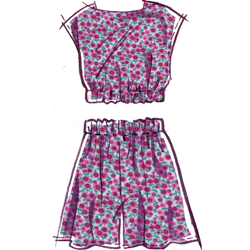 McCall's Pattern M8295 Girls Tops Skirts Shorts and Pants 8295 Image 3 From Patternsandplains.com