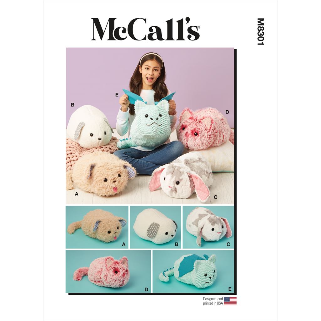 McCall's Pattern M8301 Plushie Pets 8301 Image 1 From Patternsandplains.com