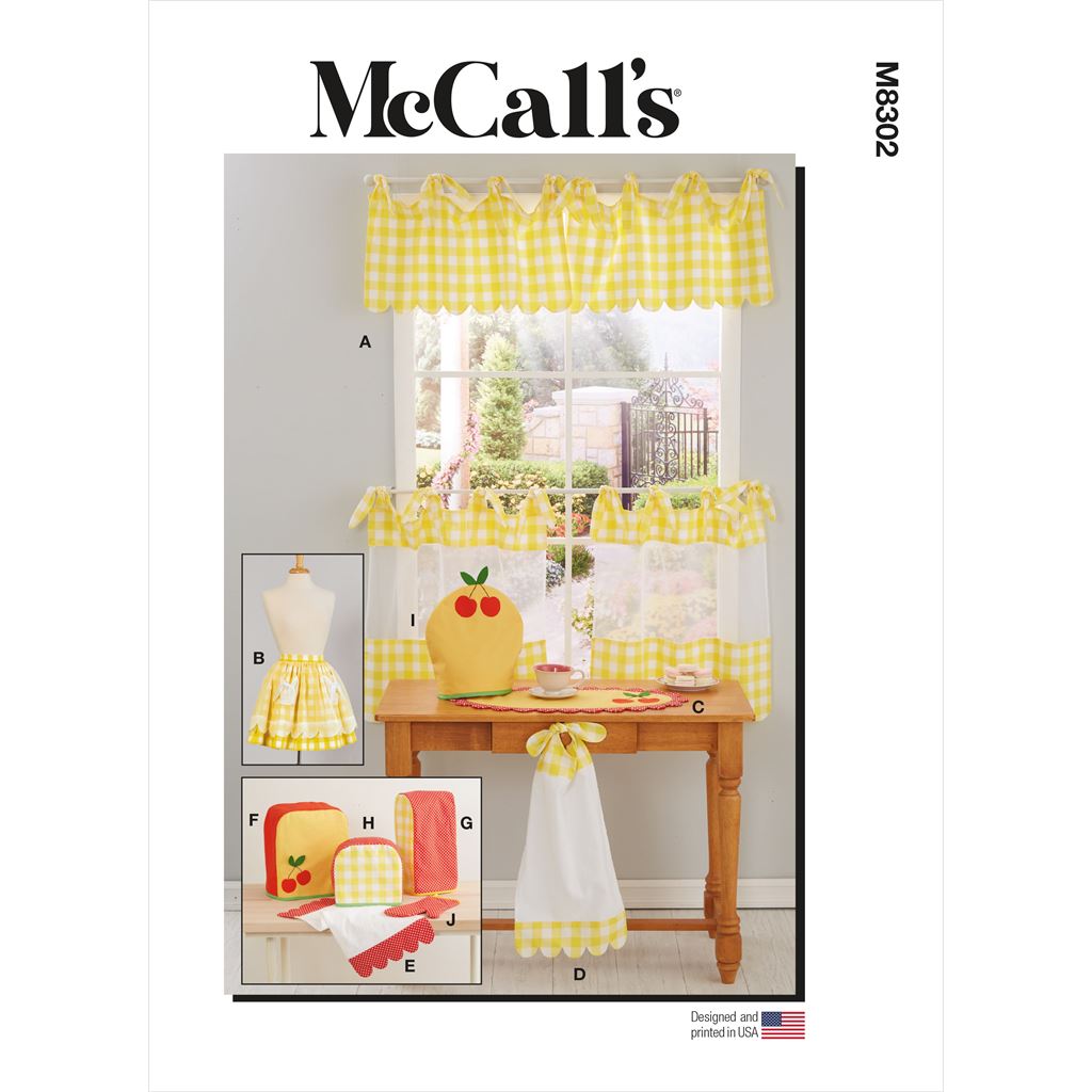 McCall's Pattern M8302 Kitchen Decor and Apron 8302 Image 1 From Patternsandplains.com