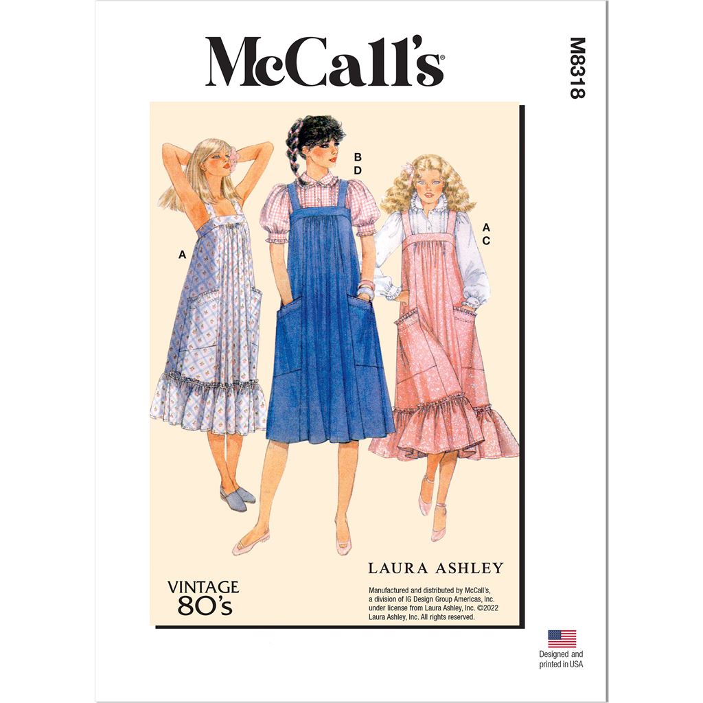 McCall's Pattern M8318 Misses Dresses and Blouses by Laura Ashley 8318 Image 1 From Patternsandplains.com