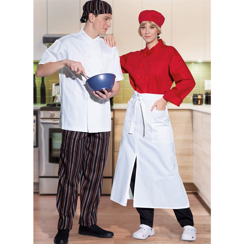 McCall's Pattern M8332 Misses and Mens Chef Jacket Pants Apron and Cap 8332 Image 2 From Patternsandplains.com