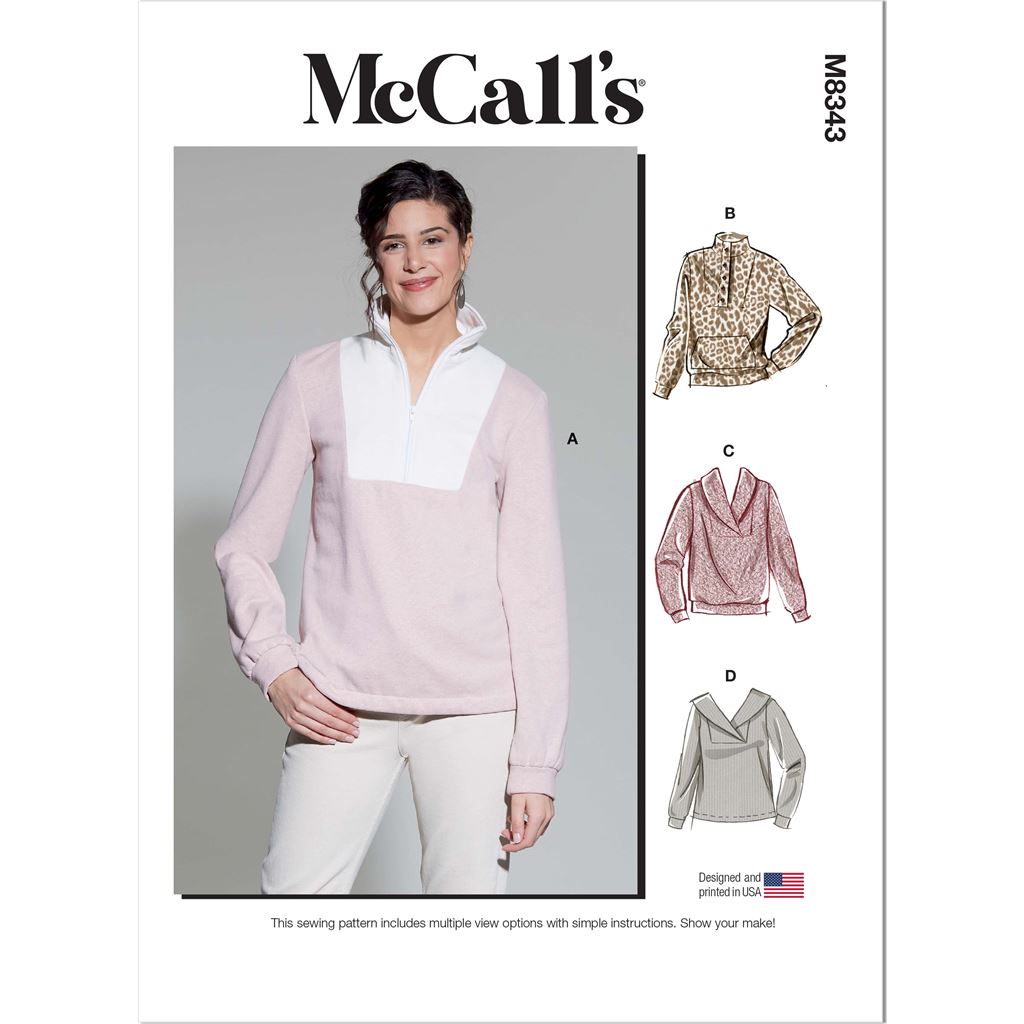 McCall's Pattern M8343 Misses Pull Over Top 8343 Image 1 From Patternsandplains.com