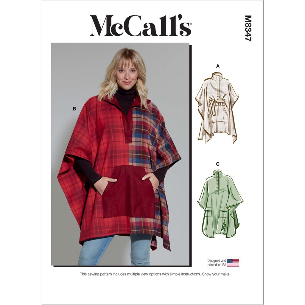 McCall's Pattern M8347 Misses Poncho 8347 Image 1 From Patternsandplains.com