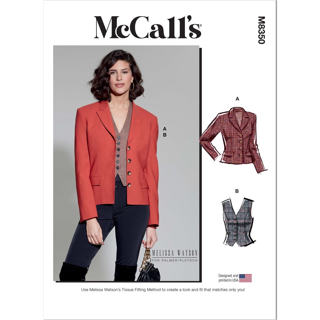McCall's Pattern M8350 Misses Blazer and Vest by Melissa Watson 8350 Image 1 From Patternsandplains.com