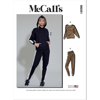 McCall's Pattern M8351 Misses Lounge Pants Top and Hoodie 8351 Image 1 From Patternsandplains.com