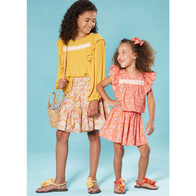 McCall's Pattern M8373 Childrens and Girls Top and Skirt 8373 Image 2 From Patternsandplains.com
