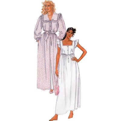McCall's Pattern M8381 Misses Robe Tie Belt and Nightgown by Laura Ashley 8381 Image 3 From Patternsandplains.com