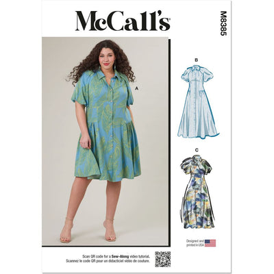 McCall's Pattern M8385 Womens Shirtdress 8385 Image 1 From Patternsandplains.com