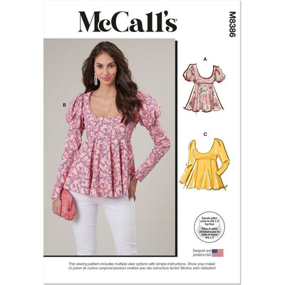 McCall's Pattern M8386 Misses Tops 8386 Image 1 From Patternsandplains.com