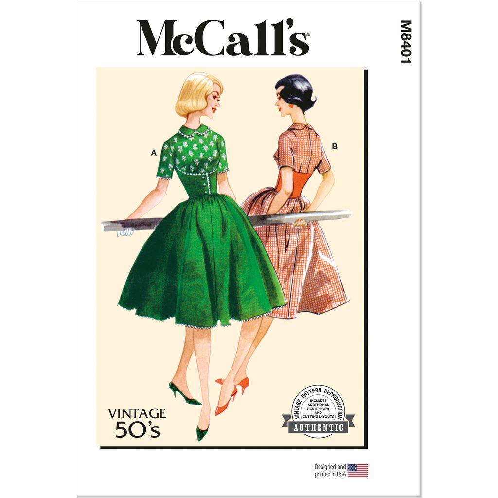 McCall's Pattern M8401 Misses Dresses 8401 Image 1 From Patternsandplains.com