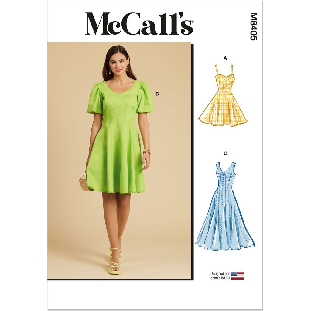 McCall's Pattern M8405 Misses's Dress With Sleeve and Length Variations 8405 - Patterns and Plains McCall's Pattern M8405 Misses's Dress With Sleeve and Length Variations 8405 - Patterns and Plains