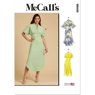 McCall's Pattern M8406 Misses Dress with Sleeve and Hemline Variations 8406 Image 1 From Patternsandplains.com