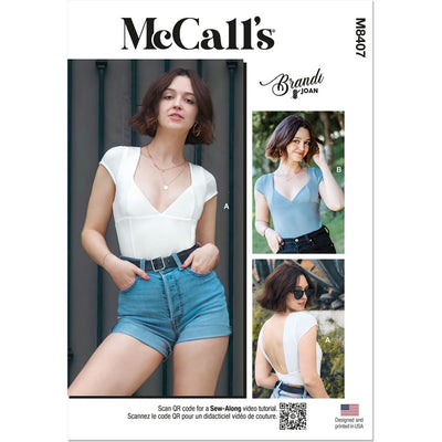 McCall's Pattern M8407 Misses Knit Bodysuit and Top by Brandi Joan 8407 Image 1 From Patternsandplains.com