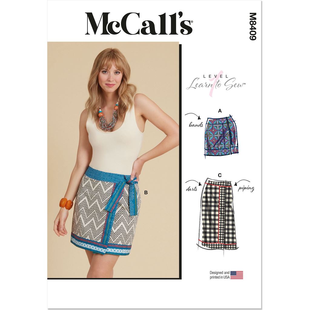 McCall's Pattern M8409 Misses Wrap Skirts 8409 Image 1 From Patternsandplains.com