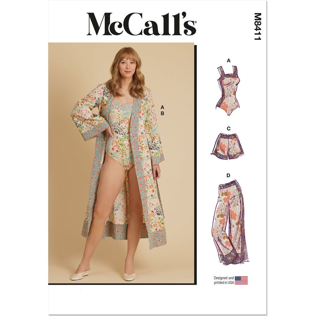 McCall's Patterns M2476 Misses' Robe, Nightgown Or Top and Pull-On Pants Or  Shorts, Size Y (SM-MED-LRG) : : Home