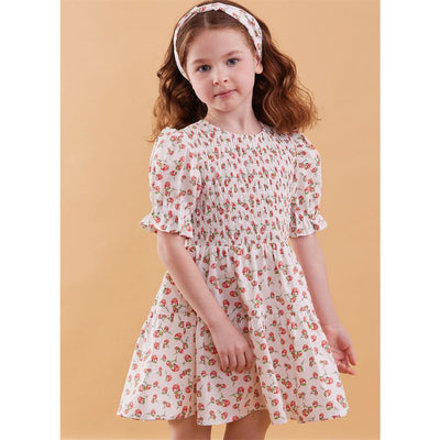 McCall's Pattern M8417 Childrens Dress with Sleeve Variations and Headband by Laura Ashley 8417 Image 2 From Patternsandplains.com