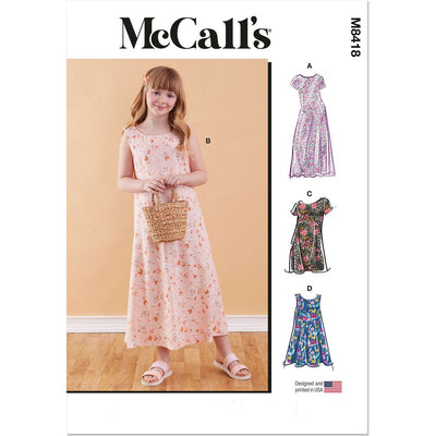 McCall's Pattern M8418 Girls Dress in Two Lengths 8418 Image 1 From Patternsandplains.com