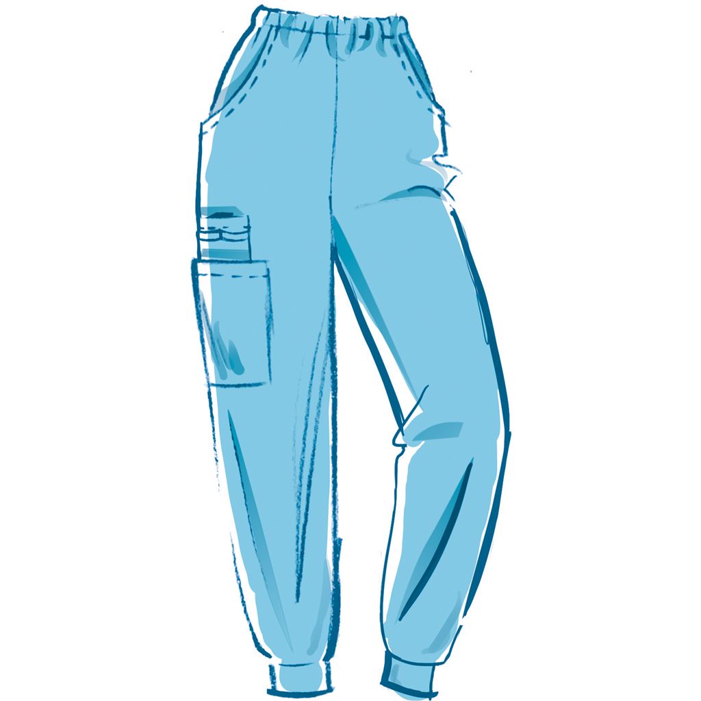 McCall's Pattern M8421 Misses Knit Scrub Tops Pants Jogger and Cap 8421 Image 4 From Patternsandplains.com