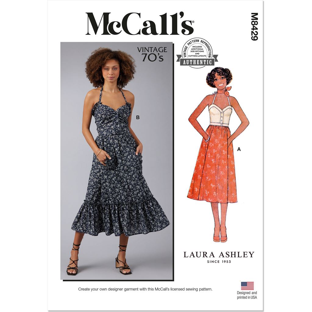 McCall's Pattern M8429 Misses Top and Skirt by Laura Ashley 8429 Image 1 From Patternsandplains.com