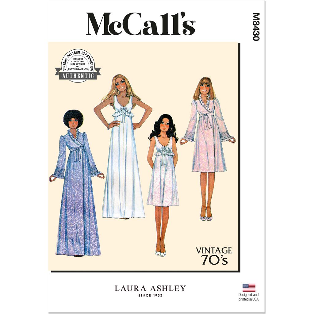 McCall's Pattern M8430 Misses Robe and Nightgown 8430 Image 1 From Patternsandplains.com