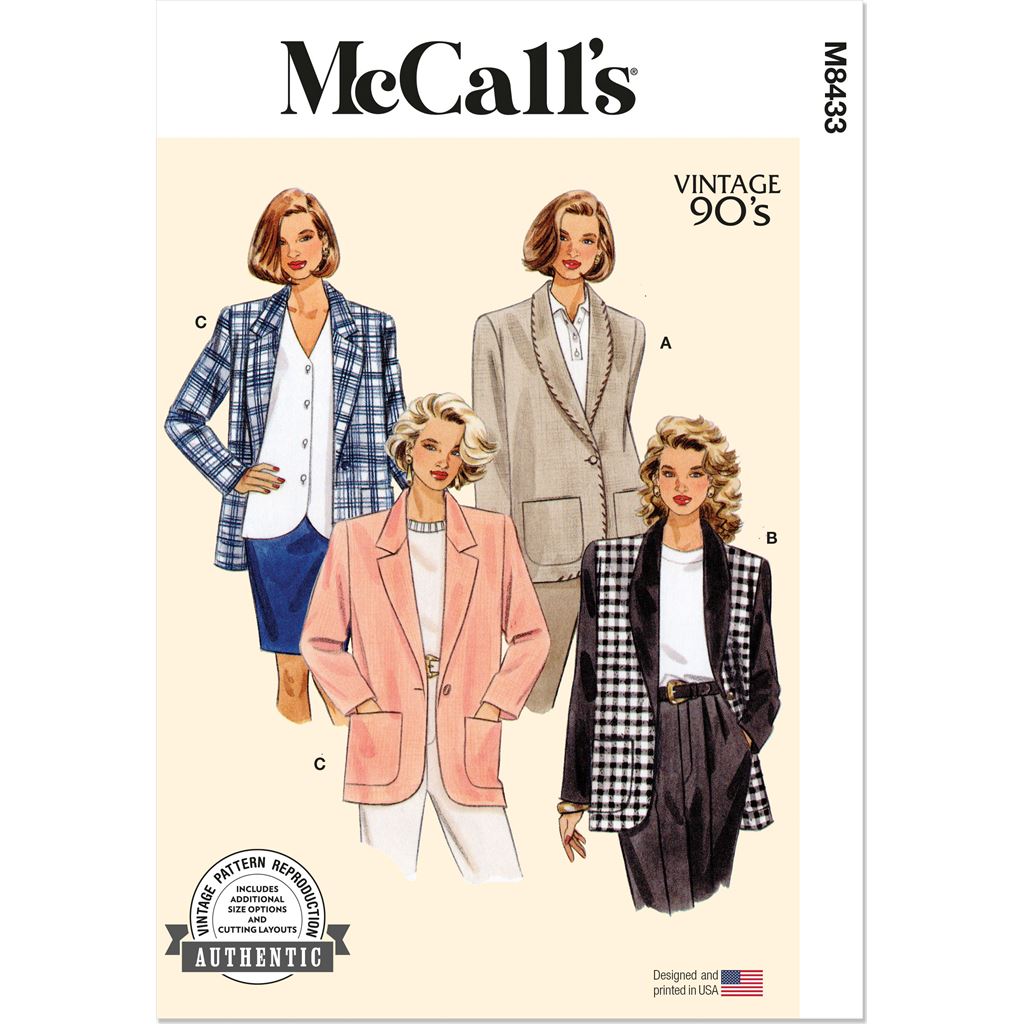 McCall's Pattern M8433 Misses Jacket 8433 Image 1 From Patternsandplains.com