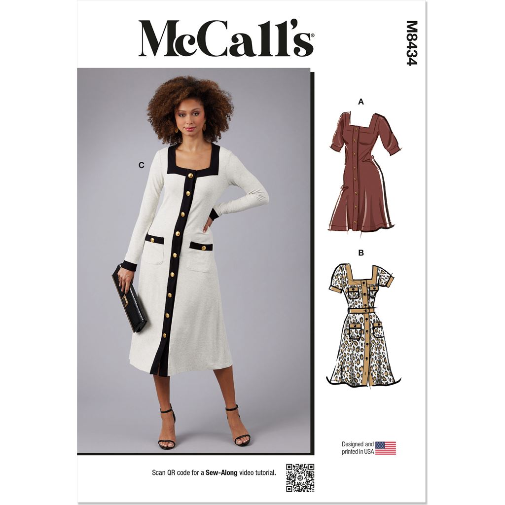 McCall's Pattern M8434 Misses Knit Dresses 8434 Image 1 From Patternsandplains.com