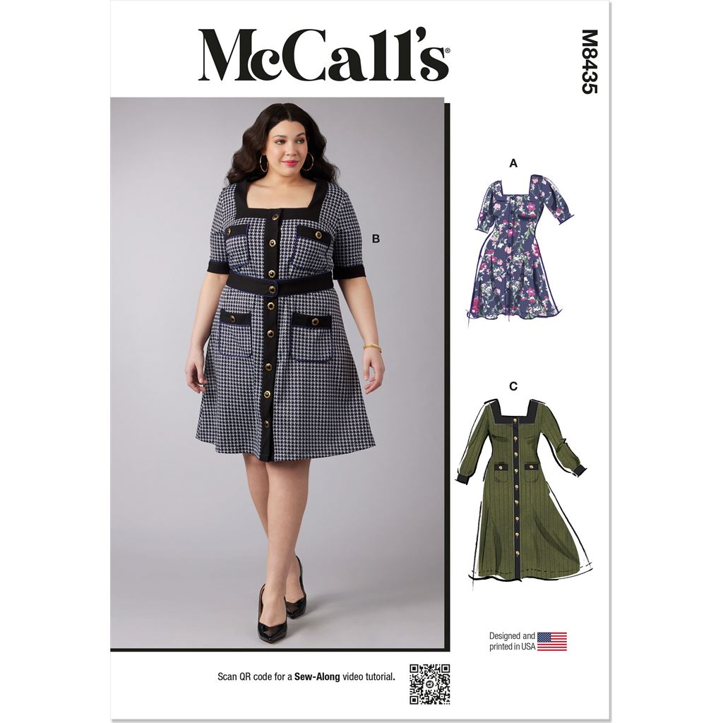 McCall's Pattern M8435 Womens Knit Dresses 8435 Image 1 From Patternsandplains.com