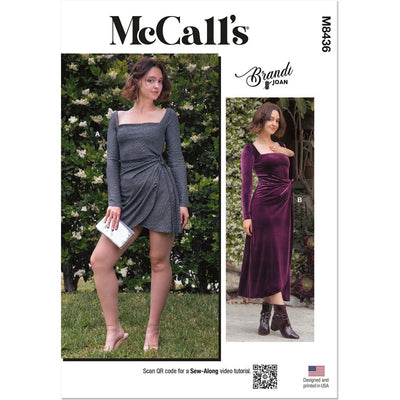 McCall's Pattern M8436 Misses Knit Dress in Two Lengths by Brandi Joan 8436 Image 1 From Patternsandplains.com