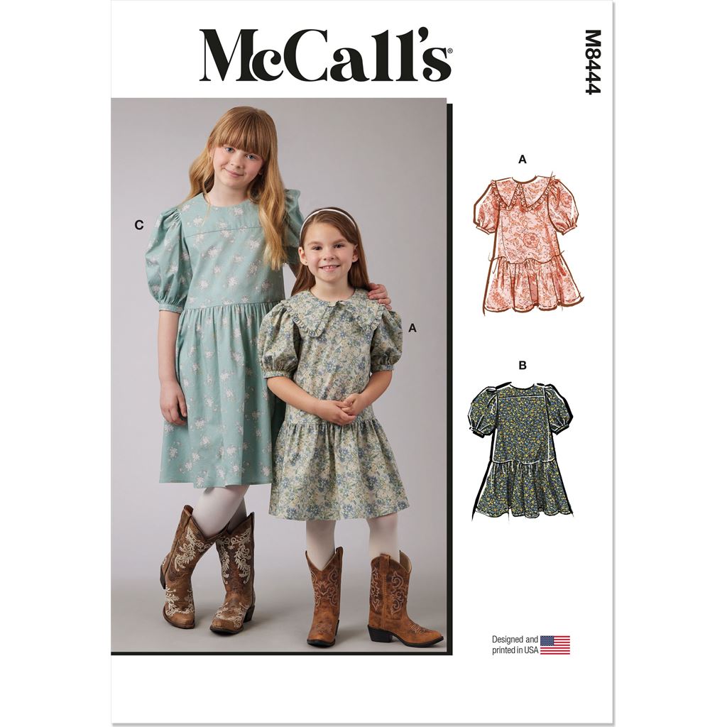 McCall's Pattern M8444 Childrens and Girls Dresses 8444 Image 1 From Patternsandplains.com