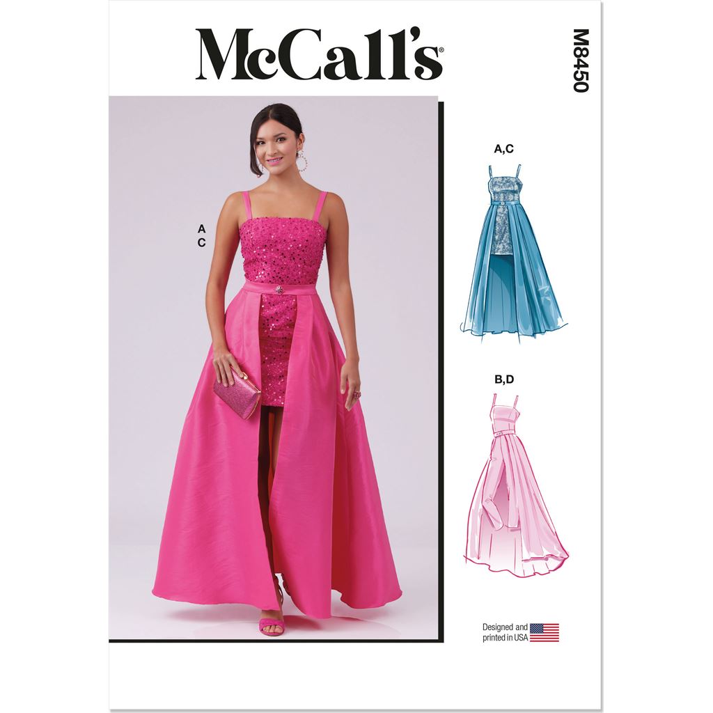 McCall's Pattern M8450 Misses and Womens Dress Jumpsuit and Overskirt 8450 Image 1 From Patternsandplains.com