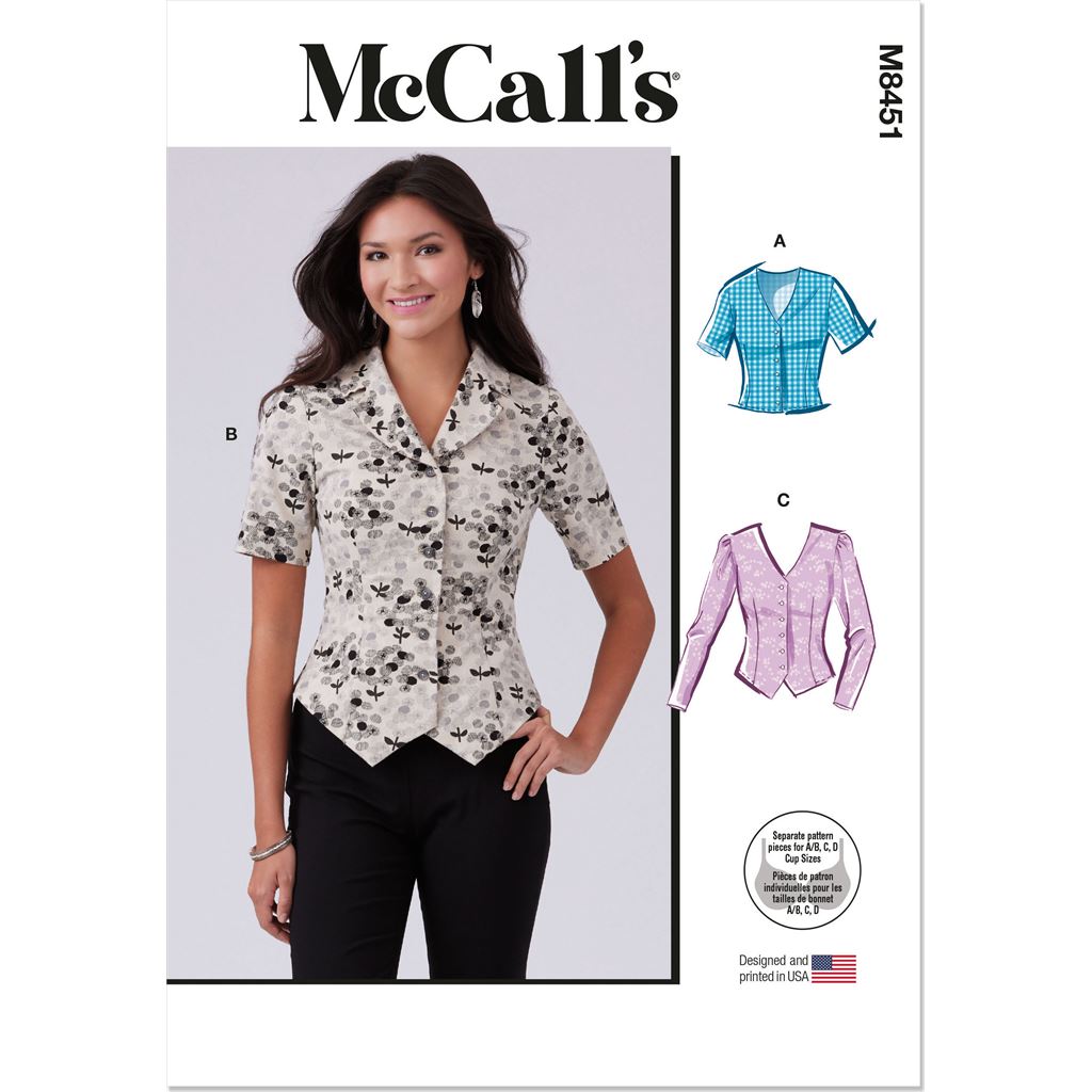 McCall's Pattern M8451 Misses Tops 8451 Image 1 From Patternsandplains.com