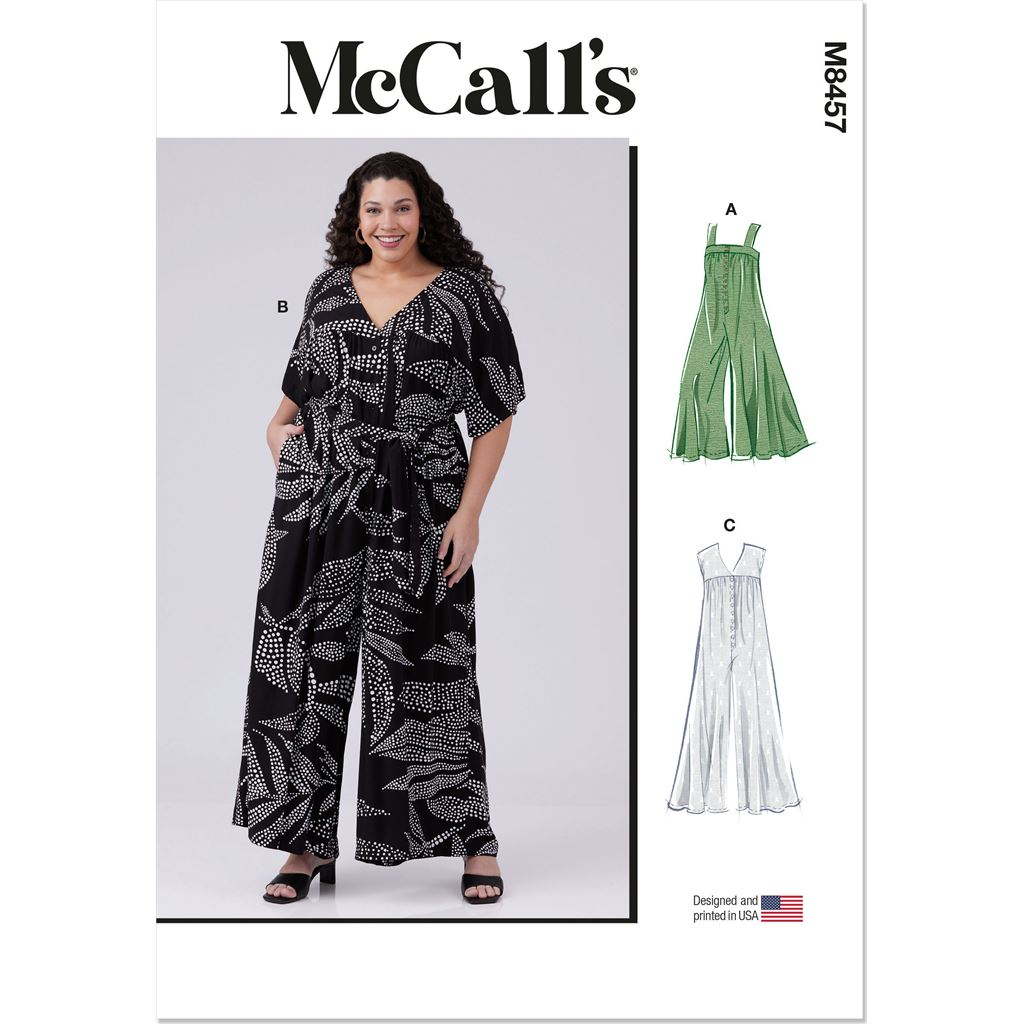 McCall's Pattern M8457 Misses Loose Fit Jumpsuit and Sash 8457 Image 1 From Patternsandplains.com