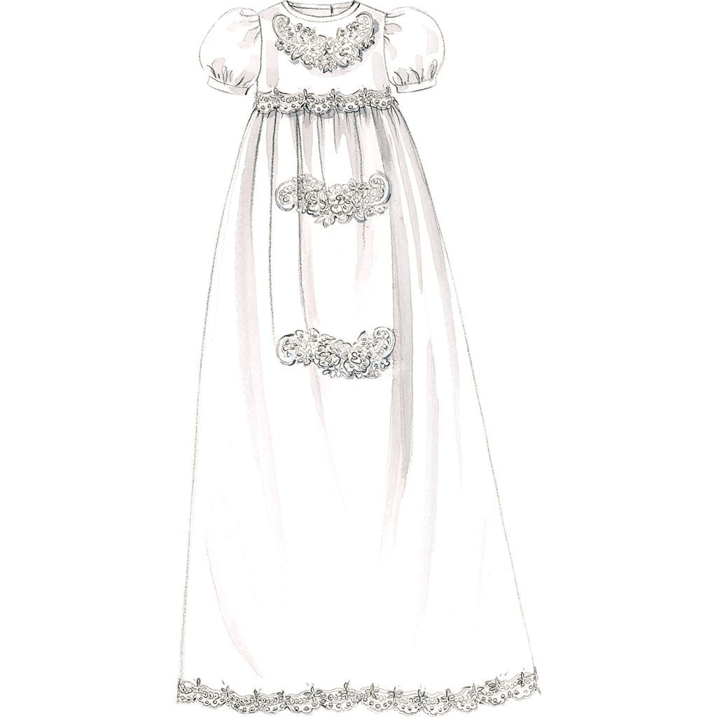 McCall's Pattern M8460 Infants Christening Gown Romper and Bonnet 8460 Image 4 From Patternsandplains.com