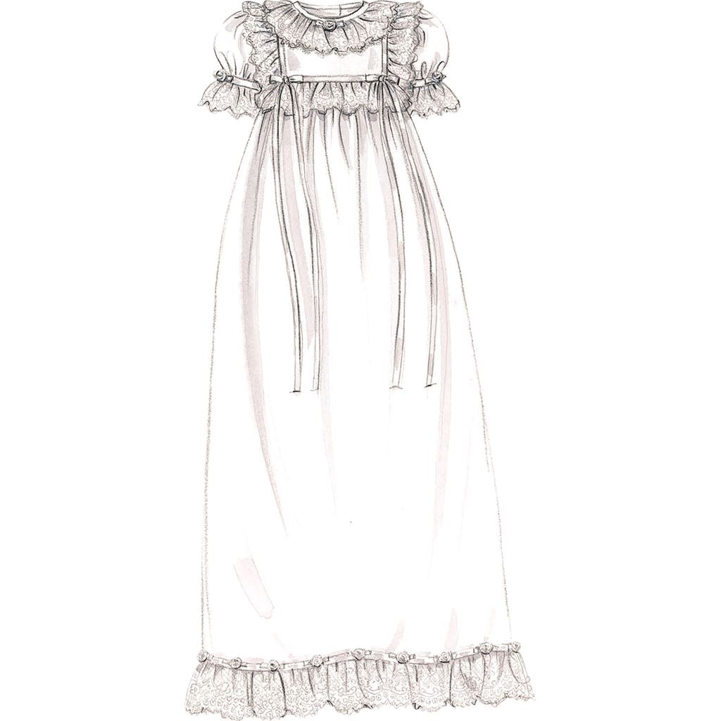 McCall's Pattern M8460 Infants Christening Gown Romper and Bonnet 8460 Image 6 From Patternsandplains.com