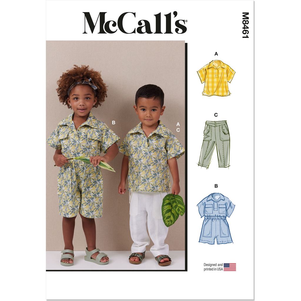 McCall's Pattern M8461 Toddlers Top Romper and Pants 8461 Image 1 From Patternsandplains.com