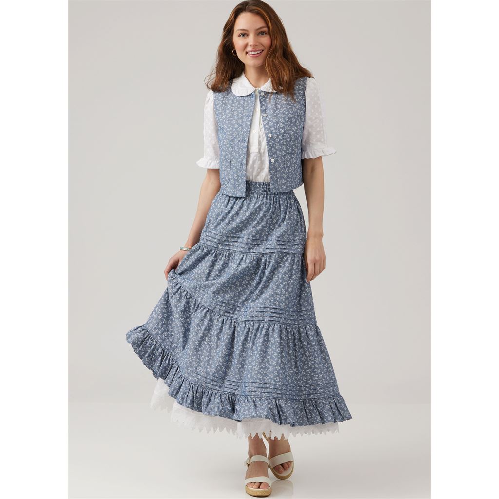 McCall's Pattern M8463 Misses Blouse Vest Skirt and Petticoat by Laura Ashley 8463 Image 2 From Patternsandplains.com